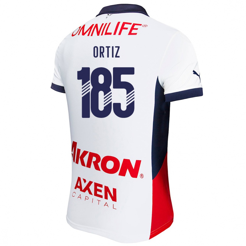 נשים כדורגל Gibrán Ortiz #185 לבן אדום כחול הרחק ג'רזי 2024/25