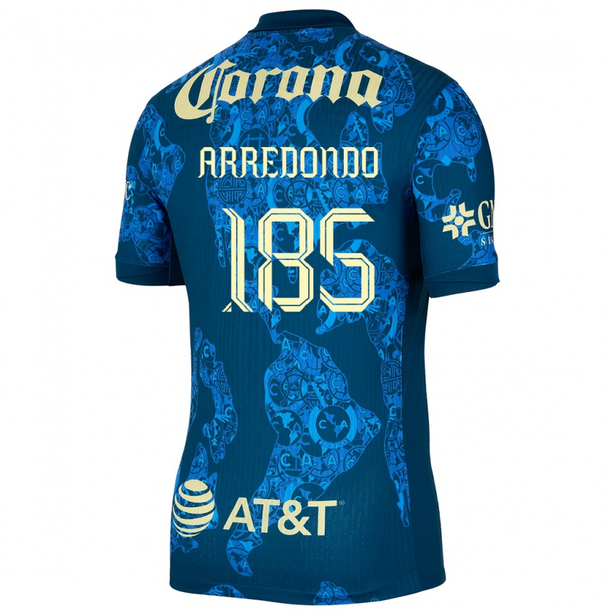 נשים כדורגל Aarón Arredondo #185 כחול צהוב הרחק ג'רזי 2024/25