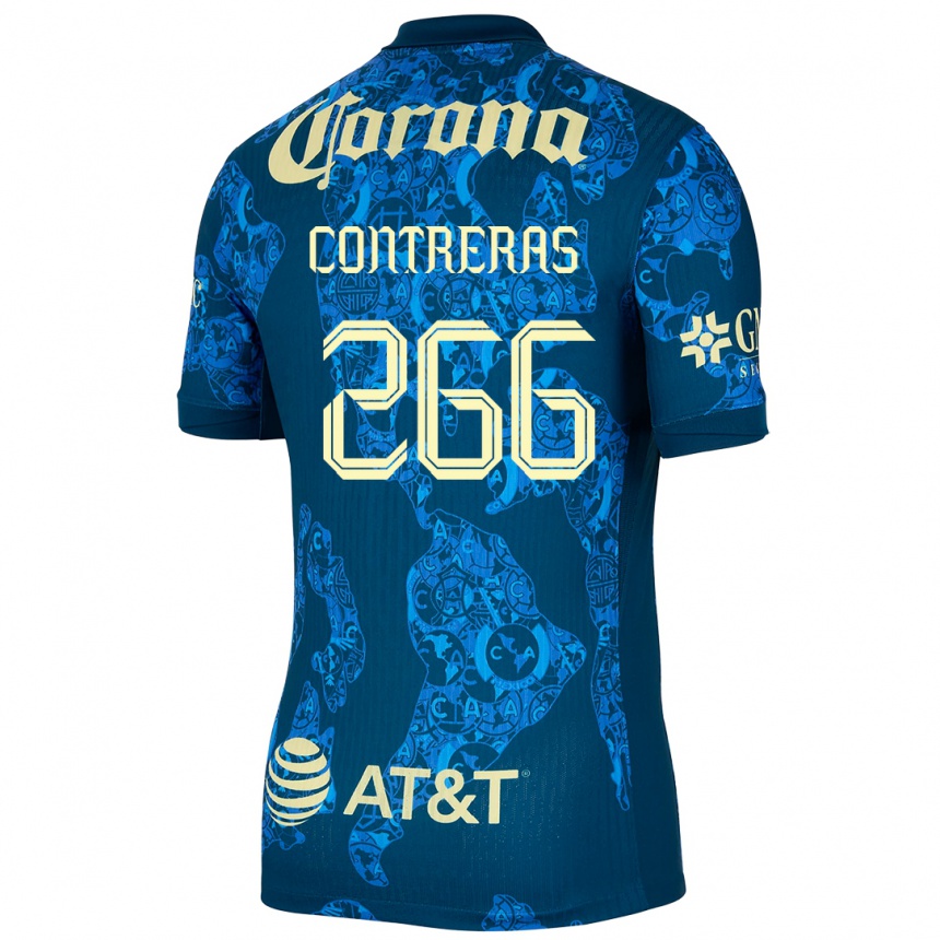 נשים כדורגל Ángel Contreras #266 כחול צהוב הרחק ג'רזי 2024/25