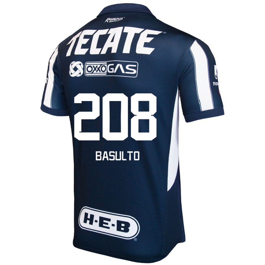 ילדים כדורגל Luis Basulto #208 כחול אדום לבן ג'רזי ביתית 2024/25