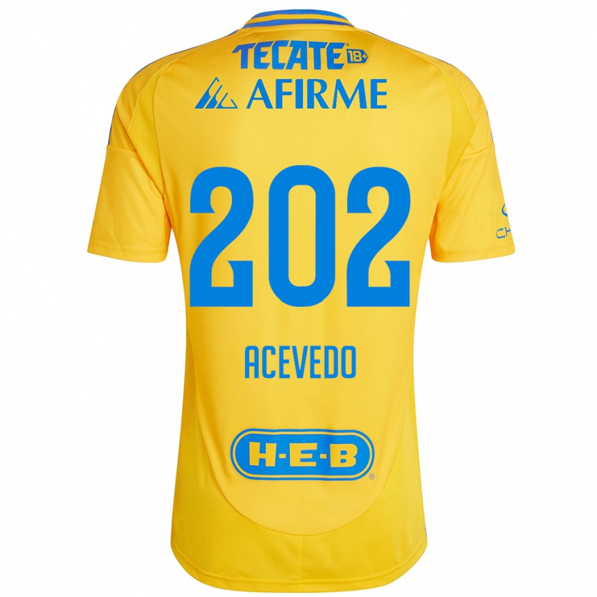 ילדים כדורגל José Acevedo #202 זהב צהוב ג'רזי ביתית 2024/25