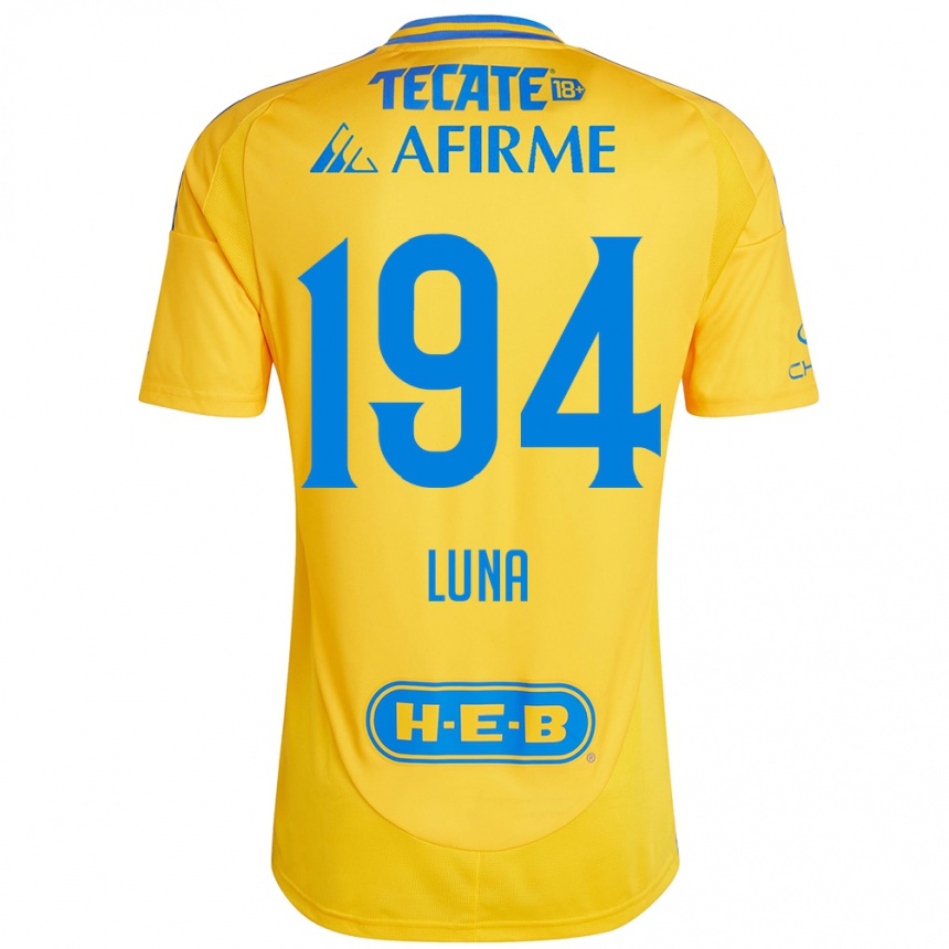 ילדים כדורגל Juan Luna #194 זהב צהוב ג'רזי ביתית 2024/25