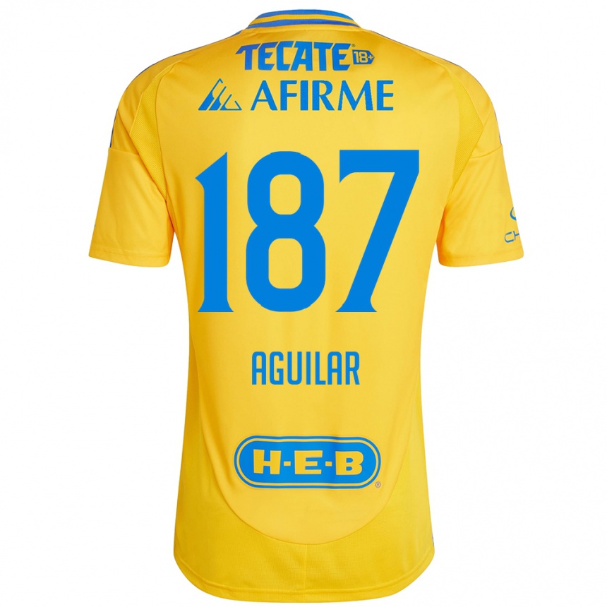 ילדים כדורגל Manuel Aguilar #187 זהב צהוב ג'רזי ביתית 2024/25