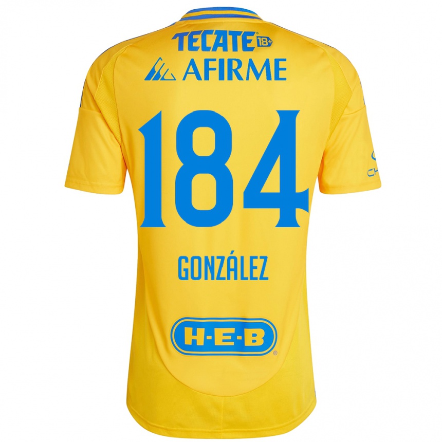 ילדים כדורגל Erick González #184 זהב צהוב ג'רזי ביתית 2024/25