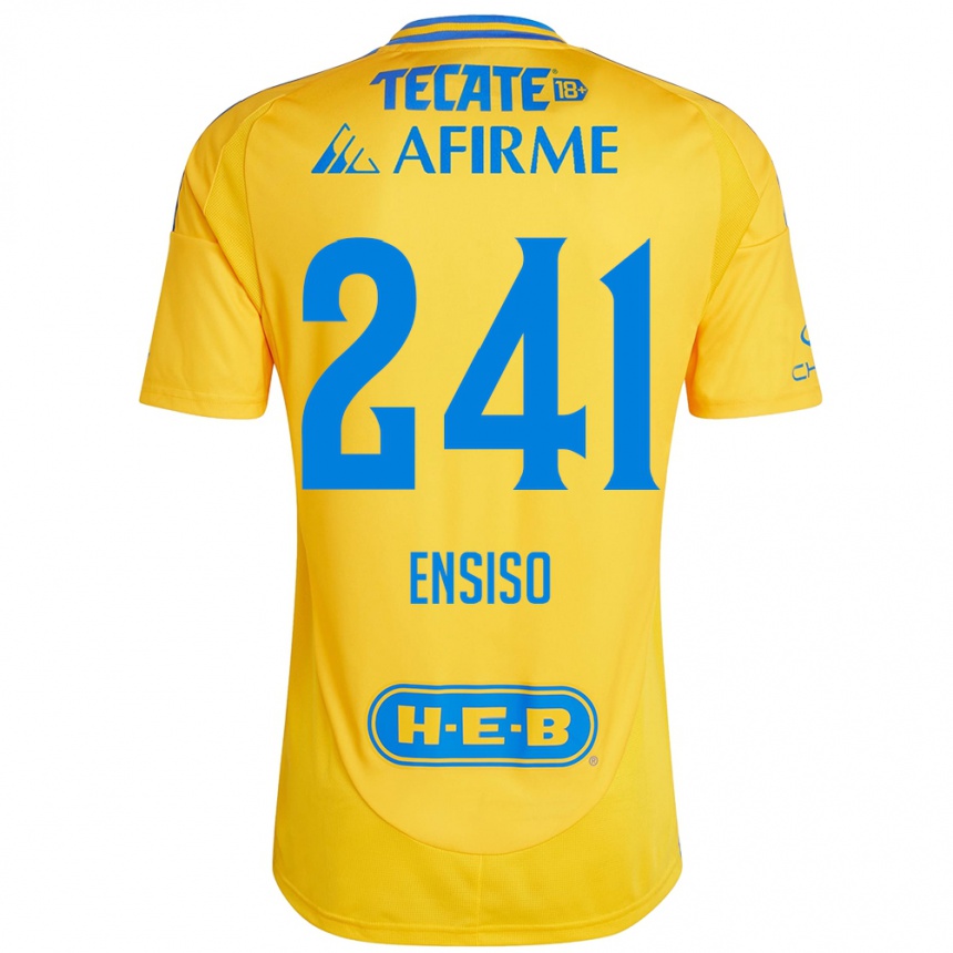 ילדים כדורגל Eduardo Ensiso #241 זהב צהוב ג'רזי ביתית 2024/25