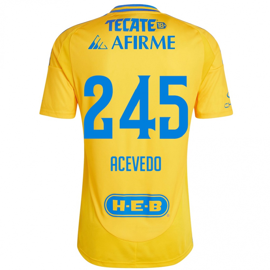 ילדים כדורגל Kevin Acevedo #245 זהב צהוב ג'רזי ביתית 2024/25