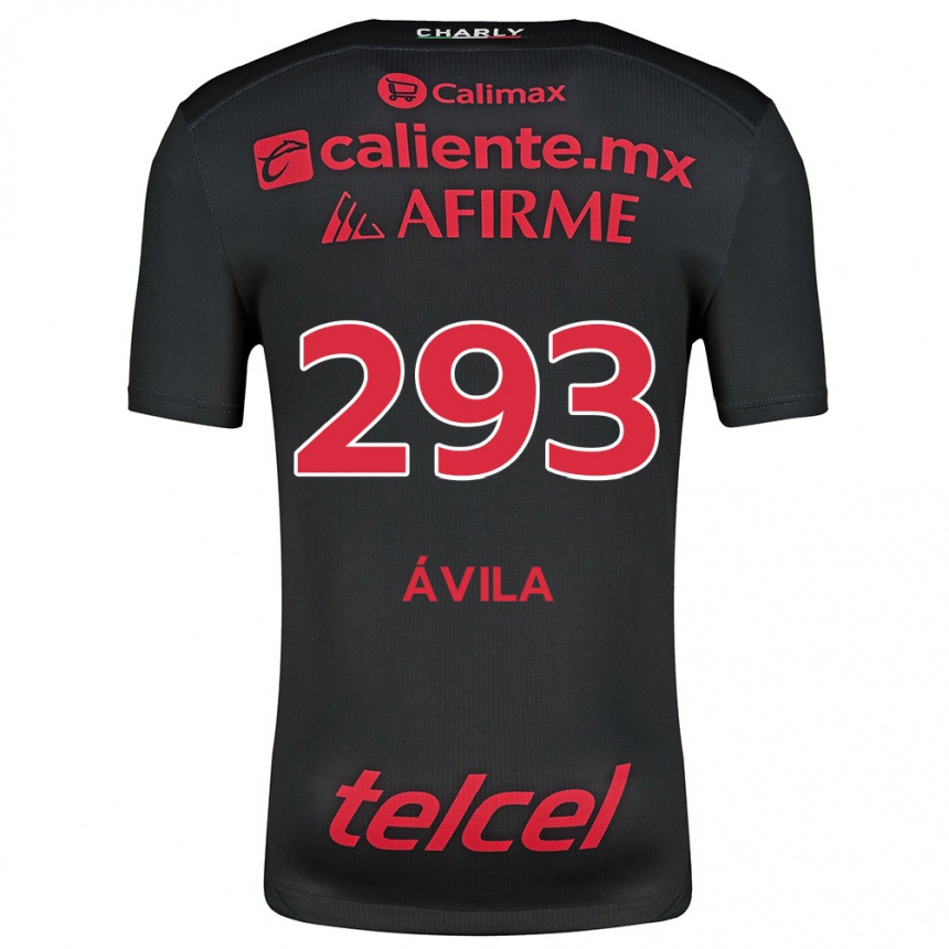 ילדים כדורגל Daniel Ávila #293 שחור אדום ג'רזי ביתית 2024/25