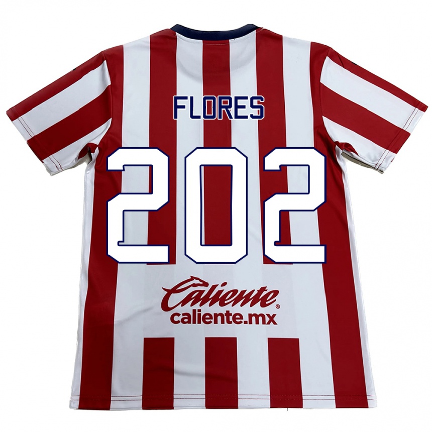 ילדים כדורגל Daniel Flores #202 אדום לבן ג'רזי ביתית 2024/25