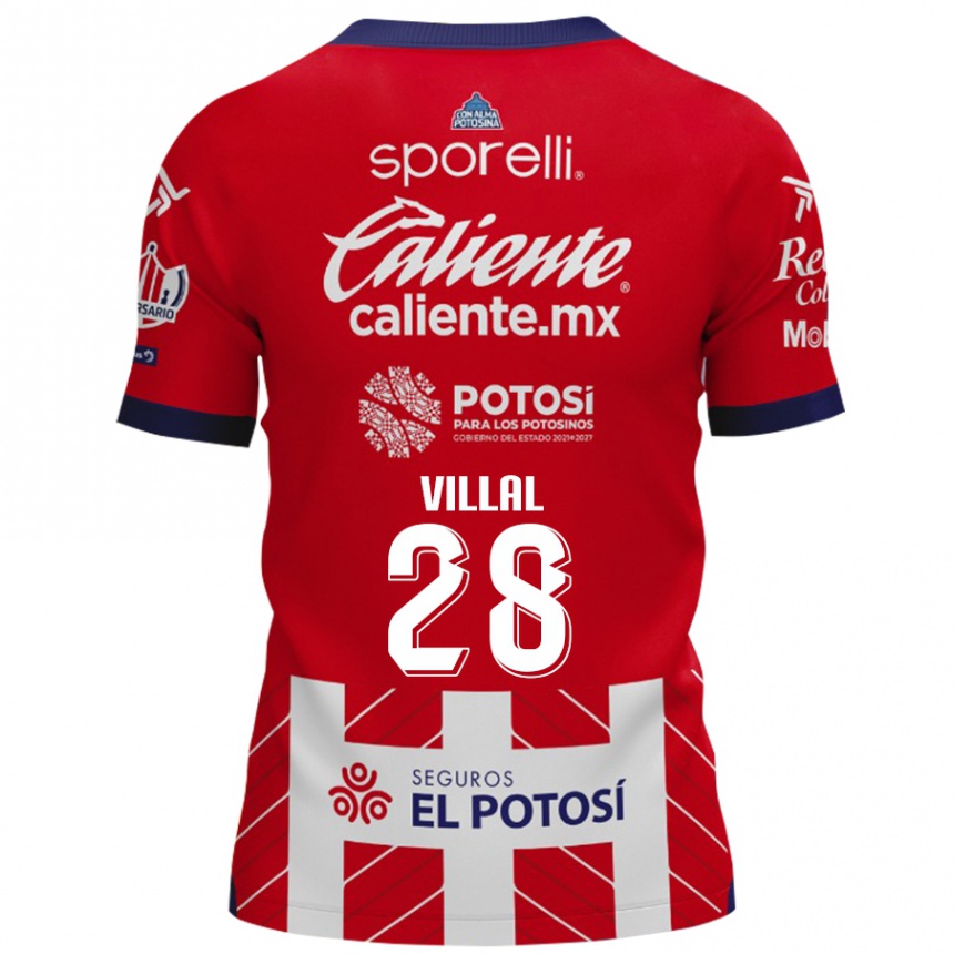 ילדים כדורגל Jonantán Villal #28 אדום לבן ג'רזי ביתית 2024/25