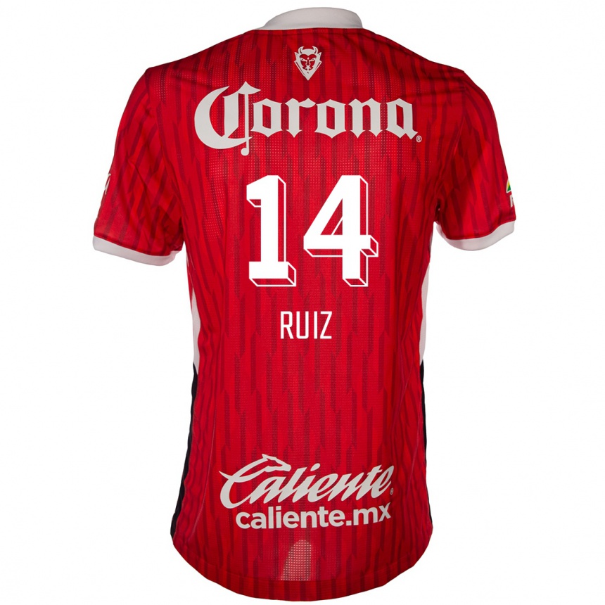 ילדים כדורגל Marcel Ruiz #14 אדום לבן ג'רזי ביתית 2024/25