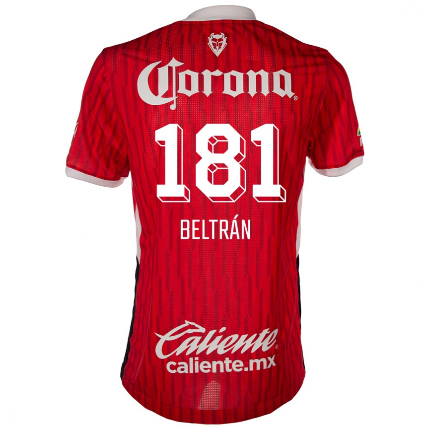 ילדים כדורגל Ronaldo Beltrán #181 אדום לבן ג'רזי ביתית 2024/25