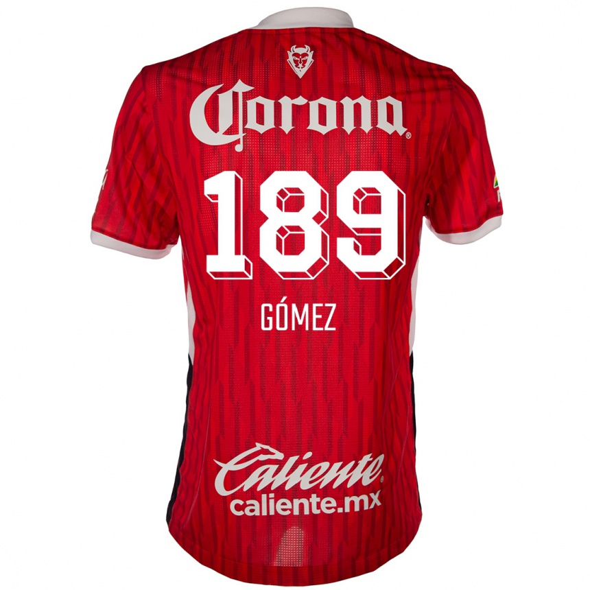 ילדים כדורגל Enrique Gómez #189 אדום לבן ג'רזי ביתית 2024/25