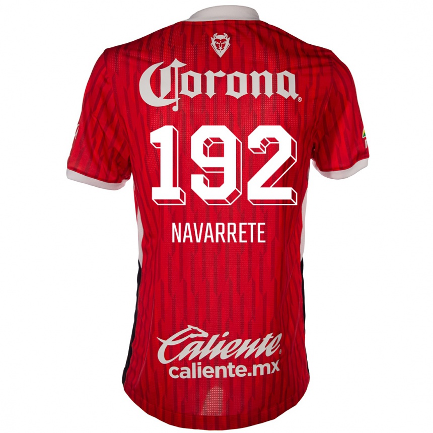 ילדים כדורגל Luis Navarrete #192 אדום לבן ג'רזי ביתית 2024/25