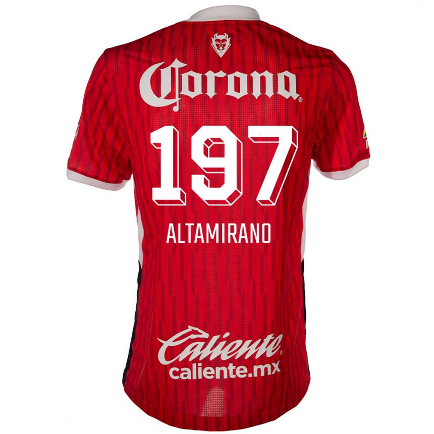 ילדים כדורגל Óscar Altamirano #197 אדום לבן ג'רזי ביתית 2024/25