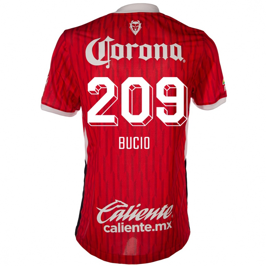 ילדים כדורגל Sebastián Bucio #209 אדום לבן ג'רזי ביתית 2024/25