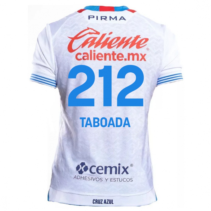 ילדים כדורגל Víctor Taboada #212 לבן אדוםלבן כחול הרחק ג'רזי 2024/25