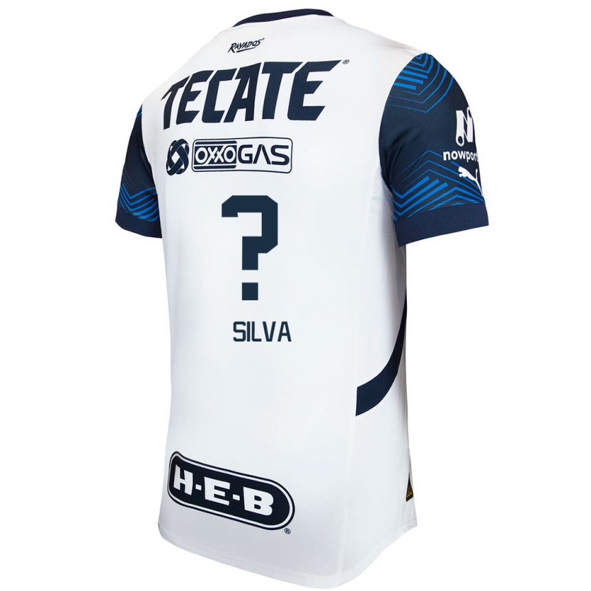 ילדים כדורגל Patricio Silva #0 לבן אדוםלבן כחול הרחק ג'רזי 2024/25