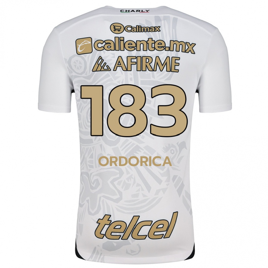 ילדים כדורגל Brandon Ordorica #183 לבן שחור הרחק ג'רזי 2024/25
