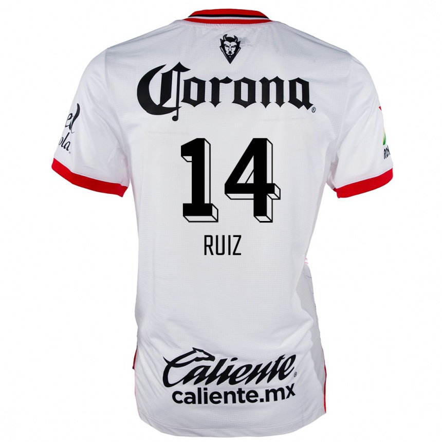 ילדים כדורגל Marcel Ruiz #14 לבן אדום הרחק ג'רזי 2024/25