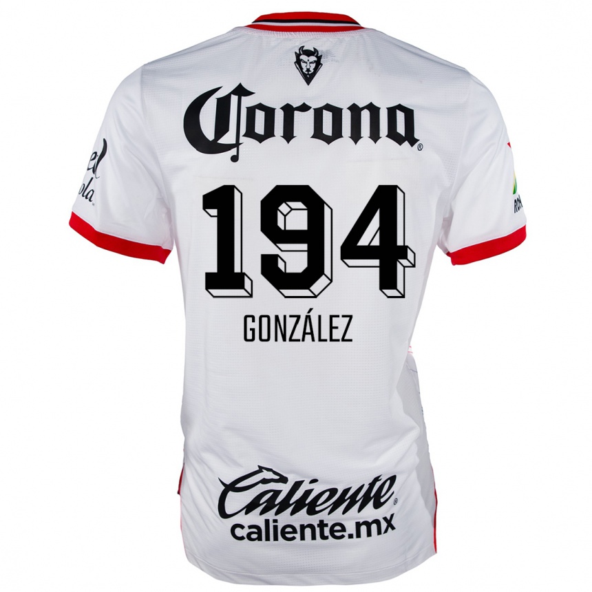 ילדים כדורגל Cristopher González #194 לבן אדום הרחק ג'רזי 2024/25