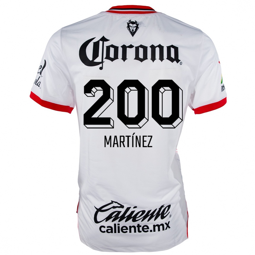 ילדים כדורגל Edgar Martínez #200 לבן אדום הרחק ג'רזי 2024/25