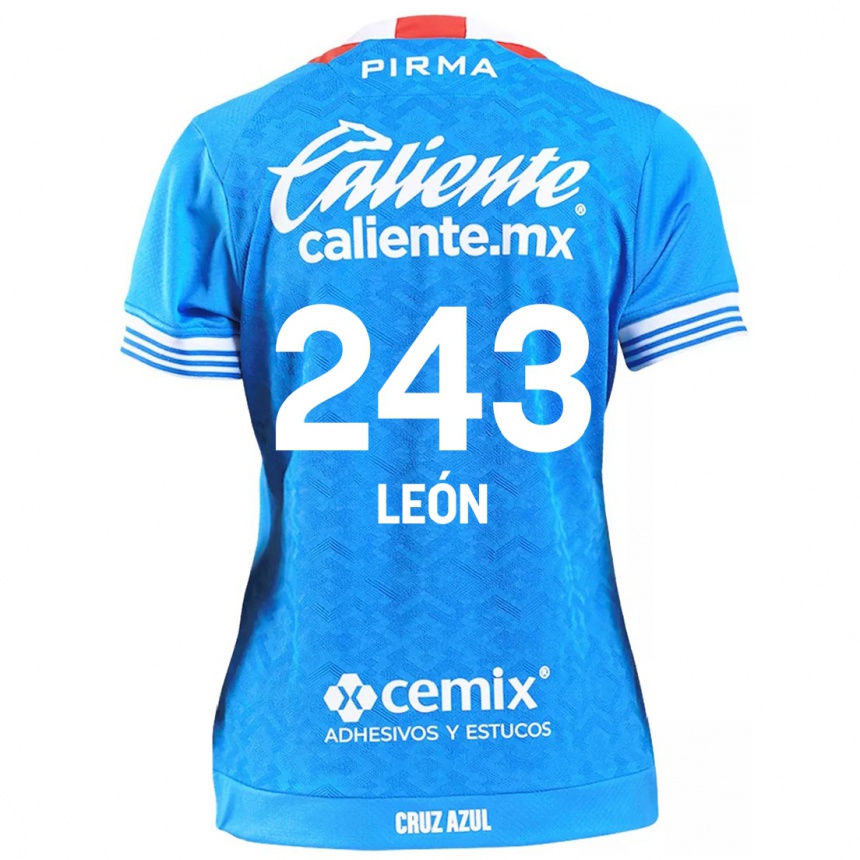 גברים כדורגל Cristhian León #243 שמים כחולים ג'רזי ביתית 2024/25