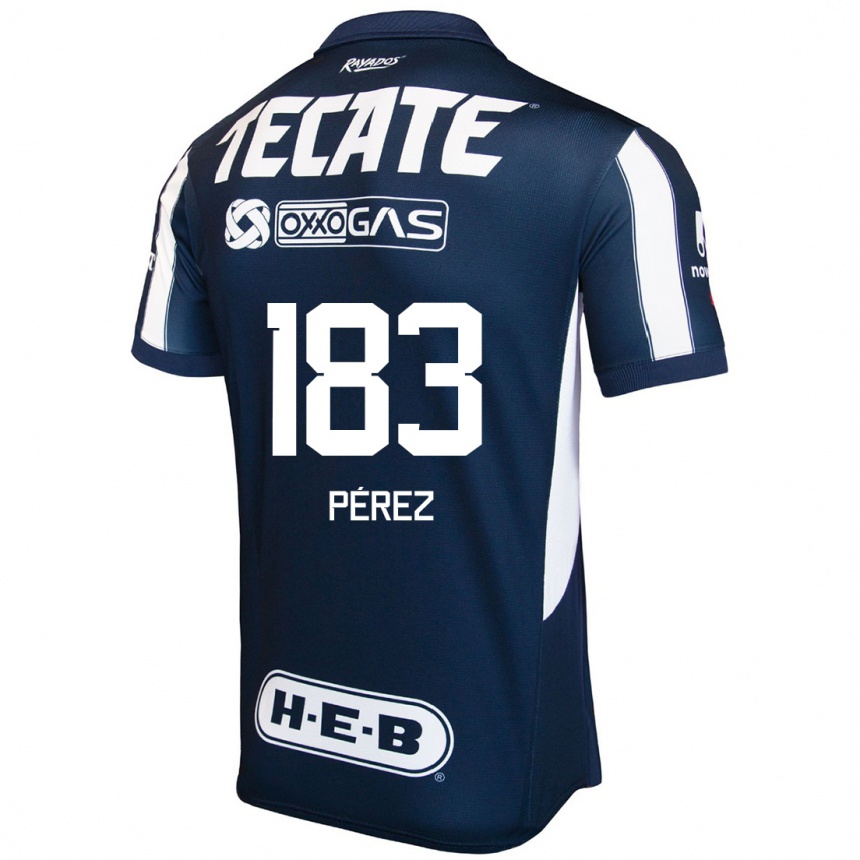 גברים כדורגל Santiago Pérez #183 כחול אדום לבן ג'רזי ביתית 2024/25