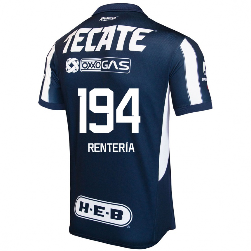 גברים כדורגל Ricardo Rentería #194 כחול אדום לבן ג'רזי ביתית 2024/25