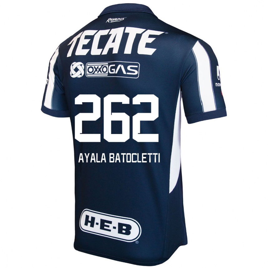 גברים כדורגל Nahuel Ayala Batocletti #262 כחול אדום לבן ג'רזי ביתית 2024/25