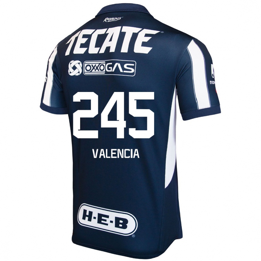 גברים כדורגל Cristian Valencia #245 כחול אדום לבן ג'רזי ביתית 2024/25