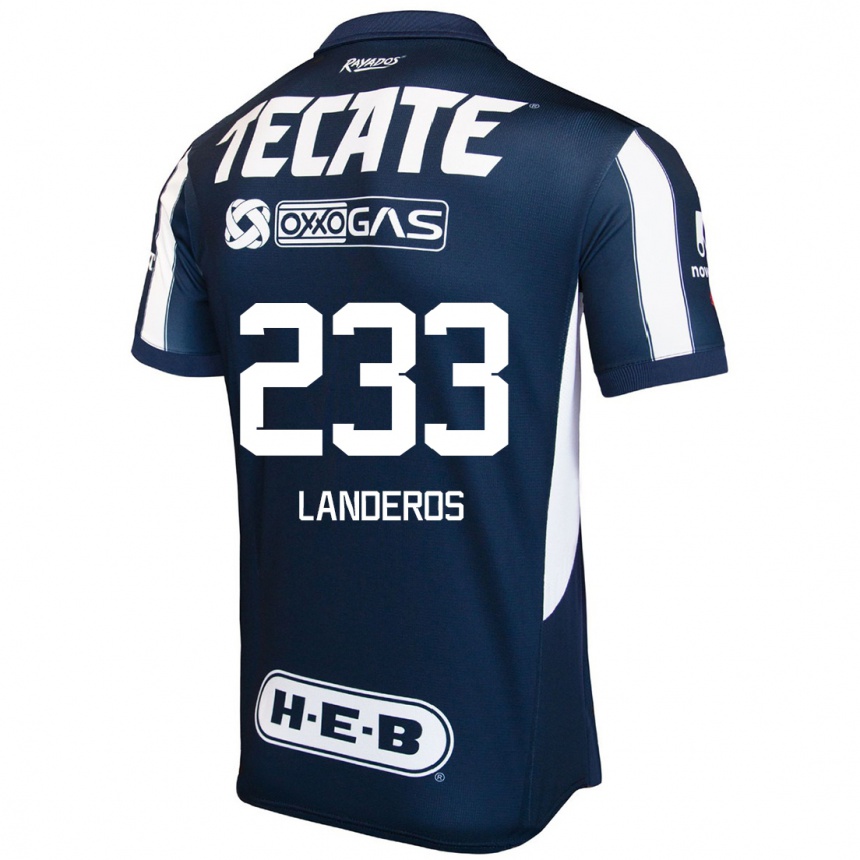 גברים כדורגל Jorge Landeros #233 כחול אדום לבן ג'רזי ביתית 2024/25