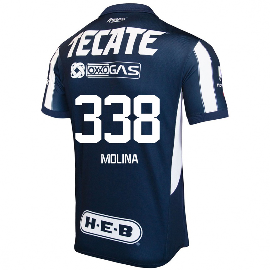 גברים כדורגל Johann Molina #338 כחול אדום לבן ג'רזי ביתית 2024/25