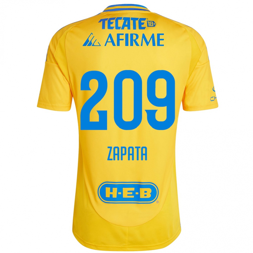 גברים כדורגל Jorge Zapata #209 זהב צהוב ג'רזי ביתית 2024/25