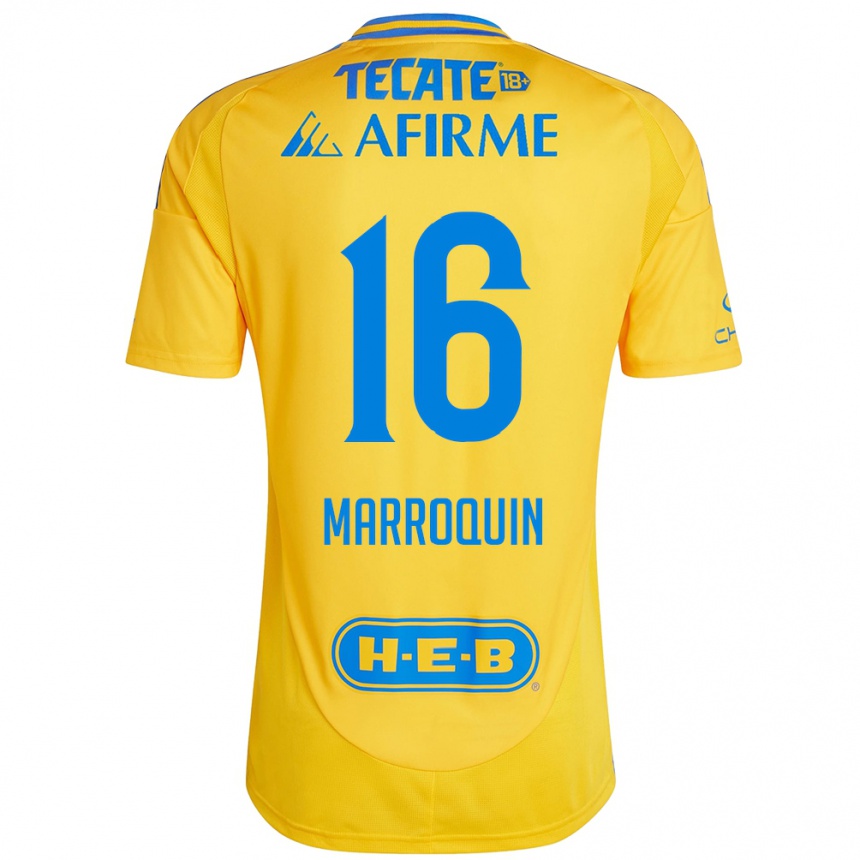 גברים כדורגל Ammanda Marroquin #16 זהב צהוב ג'רזי ביתית 2024/25