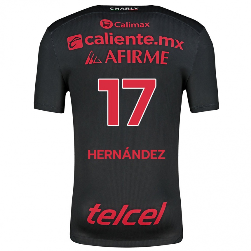 גברים כדורגל Rubén Hernández #17 שחור אדום ג'רזי ביתית 2024/25