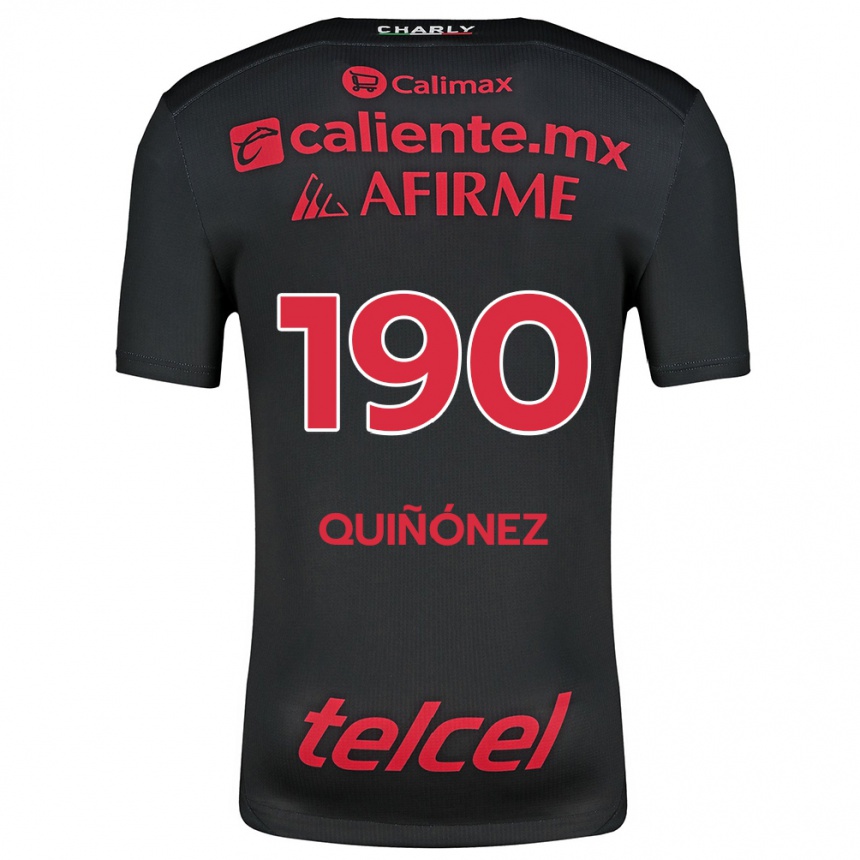 גברים כדורגל Martín Quiñónez #190 שחור אדום ג'רזי ביתית 2024/25