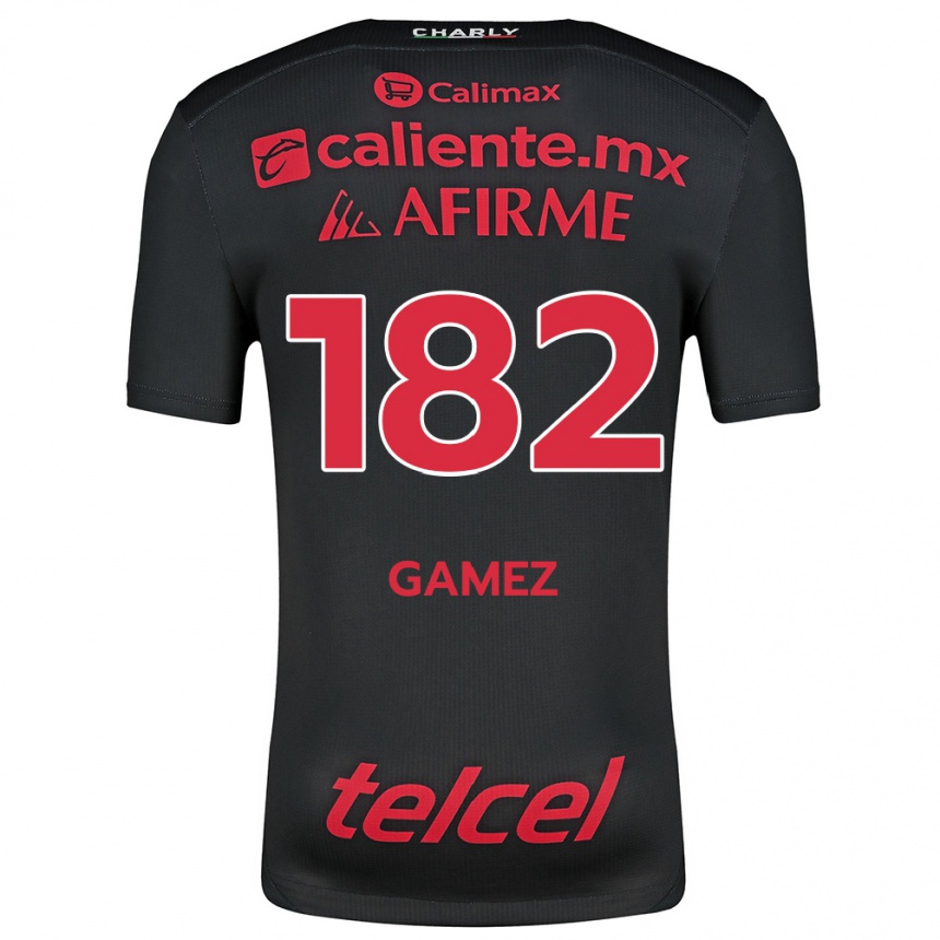 גברים כדורגל Mark Gamez #182 שחור אדום ג'רזי ביתית 2024/25