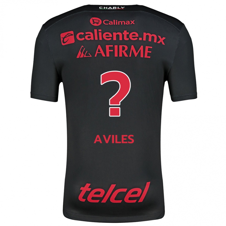 גברים כדורגל Emiliano Aviles #0 שחור אדום ג'רזי ביתית 2024/25