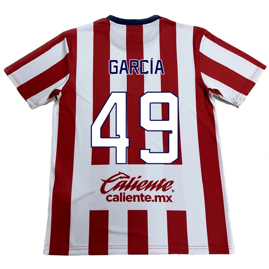 גברים כדורגל Gilberto García #49 אדום לבן ג'רזי ביתית 2024/25