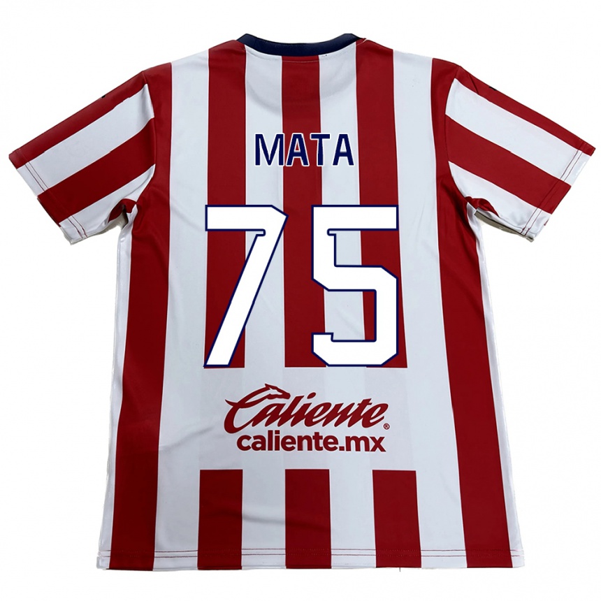 גברים כדורגל Hugo Mata #75 אדום לבן ג'רזי ביתית 2024/25