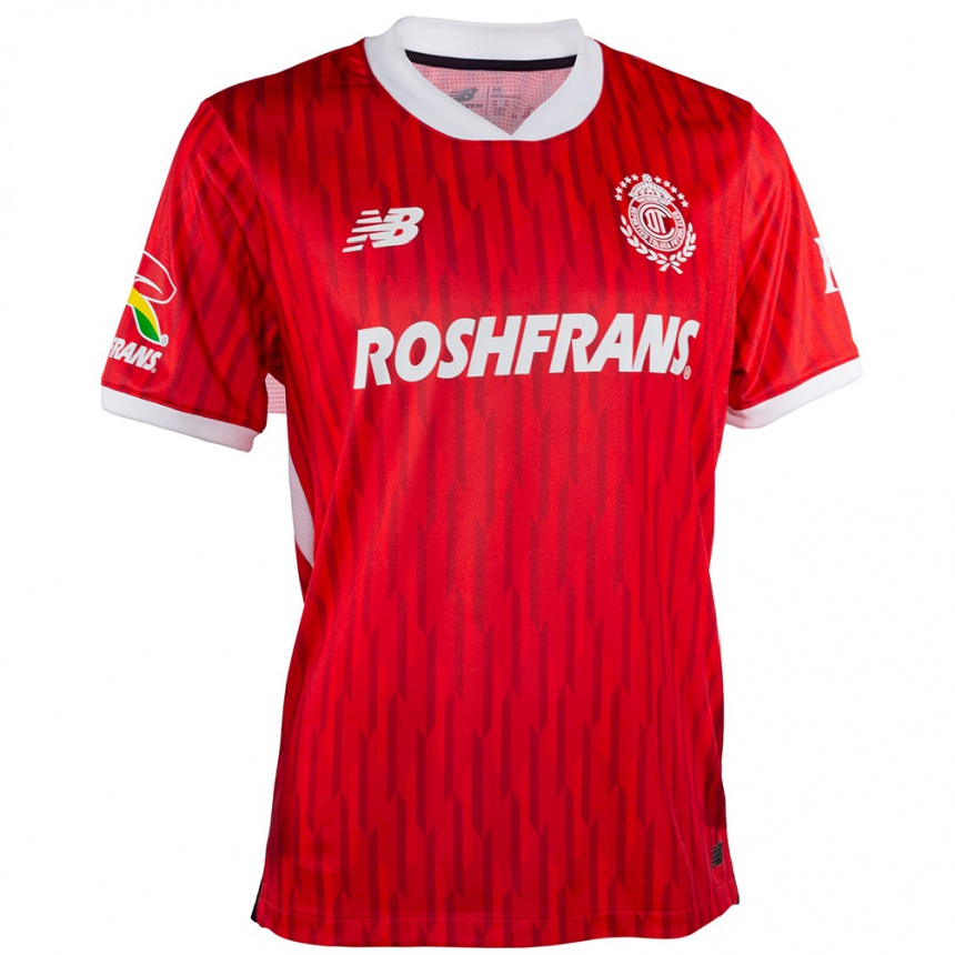 גברים כדורגל Juan Domínguez #7 אדום לבן ג'רזי ביתית 2024/25