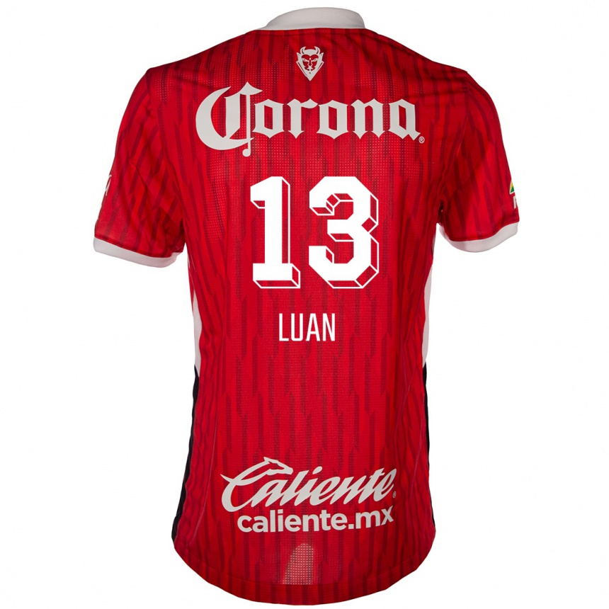 גברים כדורגל Luan #13 אדום לבן ג'רזי ביתית 2024/25