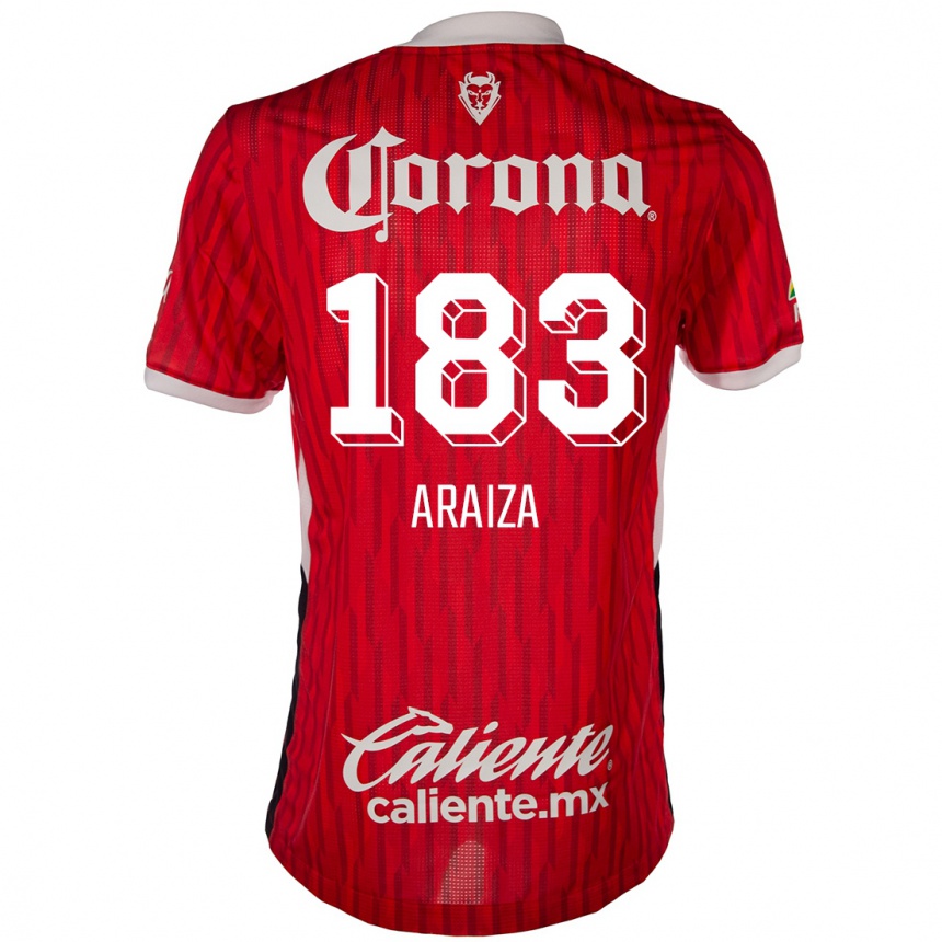גברים כדורגל Daniel Araiza #183 אדום לבן ג'רזי ביתית 2024/25