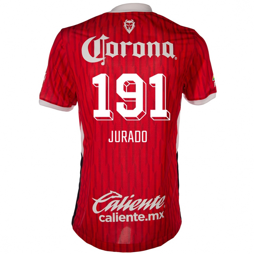 גברים כדורגל Pablo Jurado #191 אדום לבן ג'רזי ביתית 2024/25