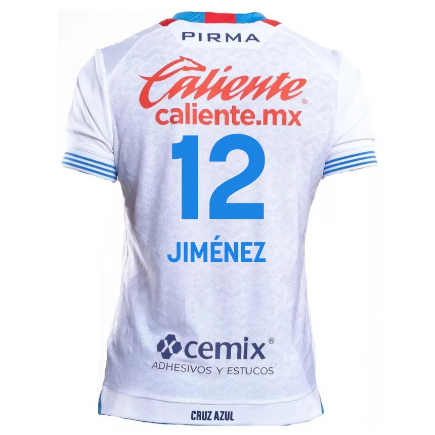 גברים כדורגל Luis Jiménez #12 לבן אדוםלבן כחול הרחק ג'רזי 2024/25