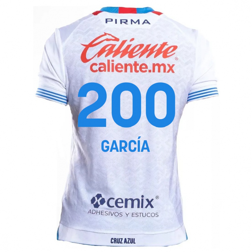 גברים כדורגל Jorge García #200 לבן אדוםלבן כחול הרחק ג'רזי 2024/25