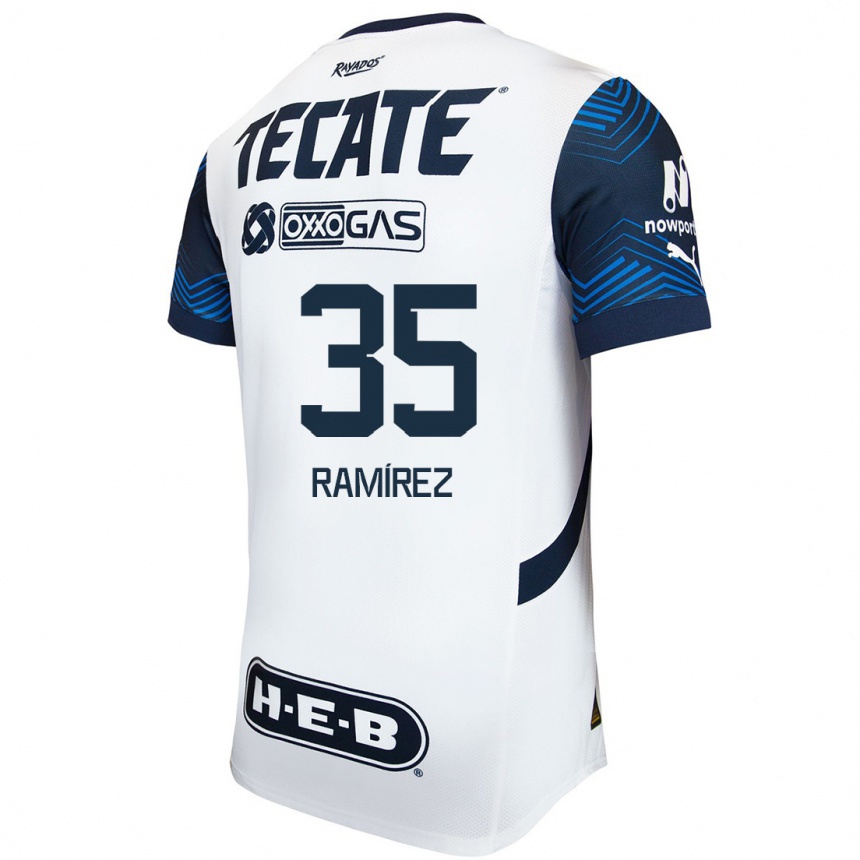 גברים כדורגל Pedro Ramírez #35 לבן אדוםלבן כחול הרחק ג'רזי 2024/25