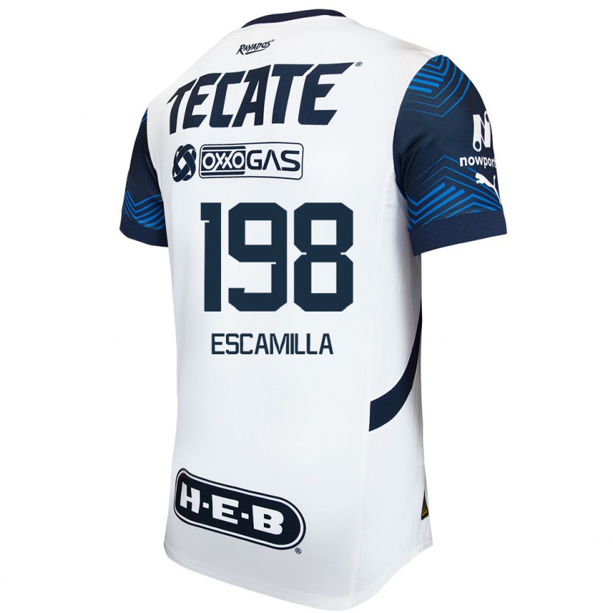 גברים כדורגל Diego Escamilla #198 לבן אדוםלבן כחול הרחק ג'רזי 2024/25