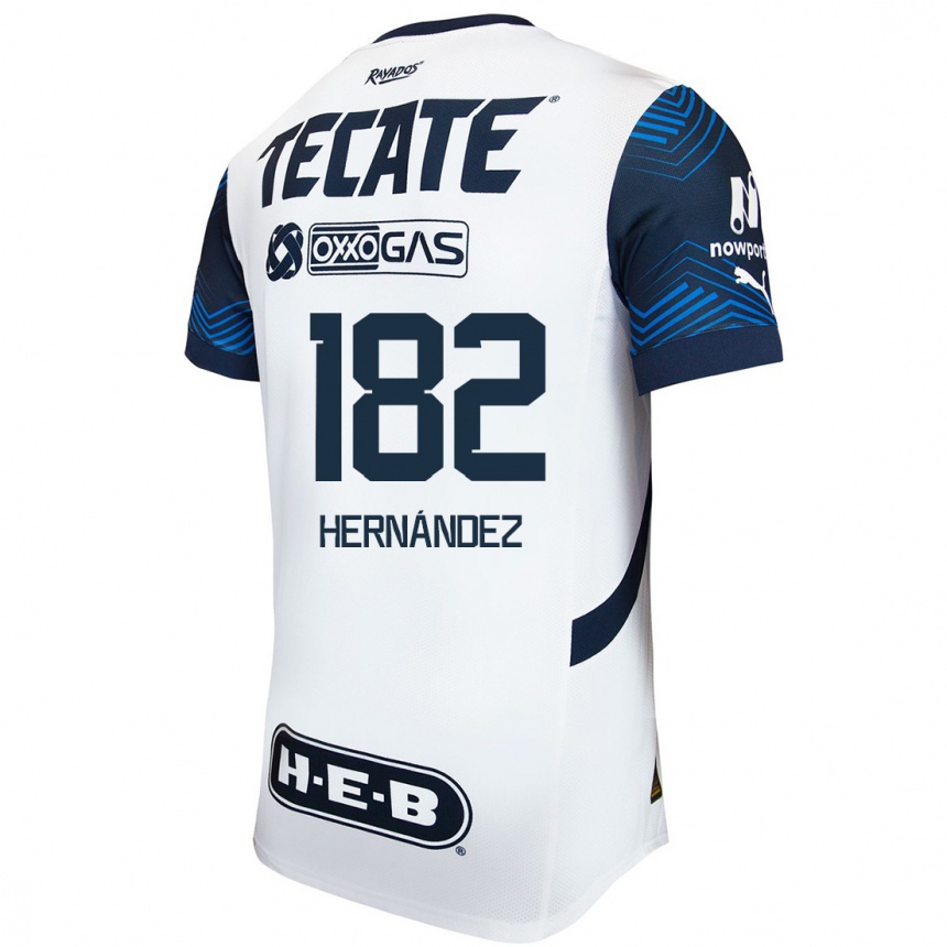 גברים כדורגל Derek Hernández #182 לבן אדוםלבן כחול הרחק ג'רזי 2024/25