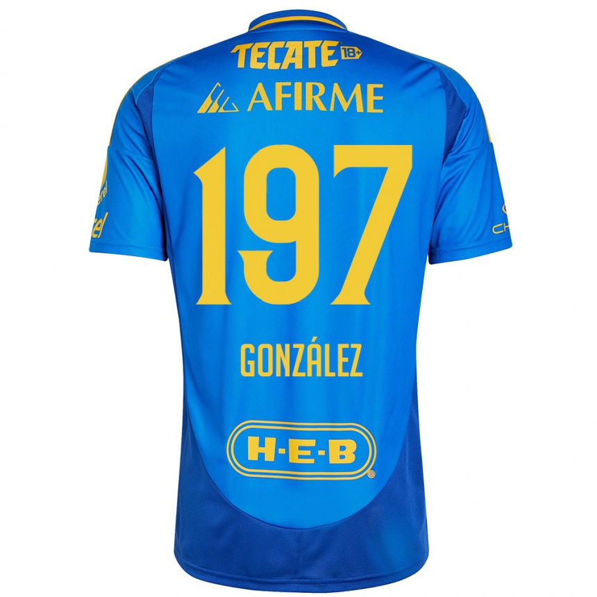 גברים כדורגל Germán González #197 כחול צהוב הרחק ג'רזי 2024/25